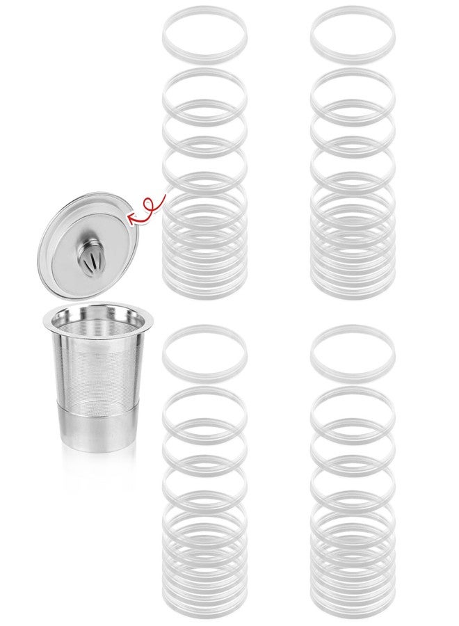 Sinbana 40pcs Silicone Seal Rings for Keurig Reusable Coffee Filter, Leak-Proof & Reusable Silicone Gaskets Replacement Accessories for Stainless Steel Refillable K Cup (White) - Image 1