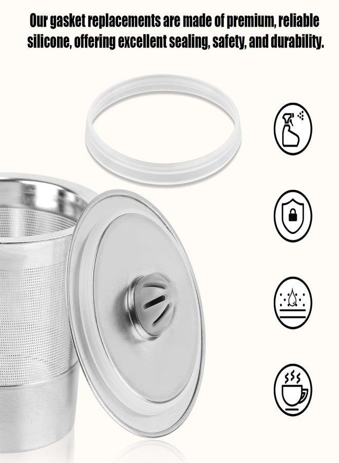Sinbana 40pcs Silicone Seal Rings for Keurig Reusable Coffee Filter, Leak-Proof & Reusable Silicone Gaskets Replacement Accessories for Stainless Steel Refillable K Cup (White) - Image 5
