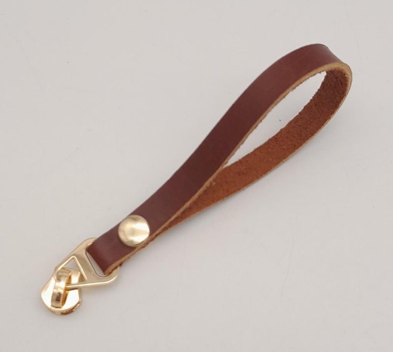 Angel Çanta Aksesuar Angel Bag Accessory Red Brown Color Genuine Leather Light Gold Loop Zipper Head - Image 1