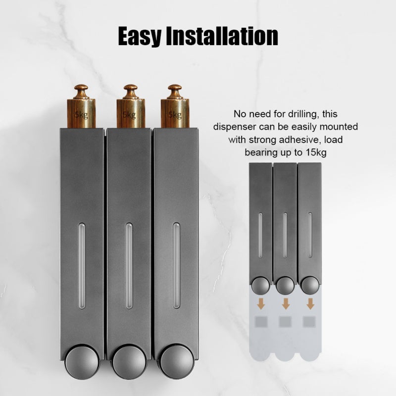 Wall Mounted Soap Dispenser 420ml White 2 Pack Leak-proof - No-Drill Installation Large Capacity for Kitchen Bathroom - Image 4
