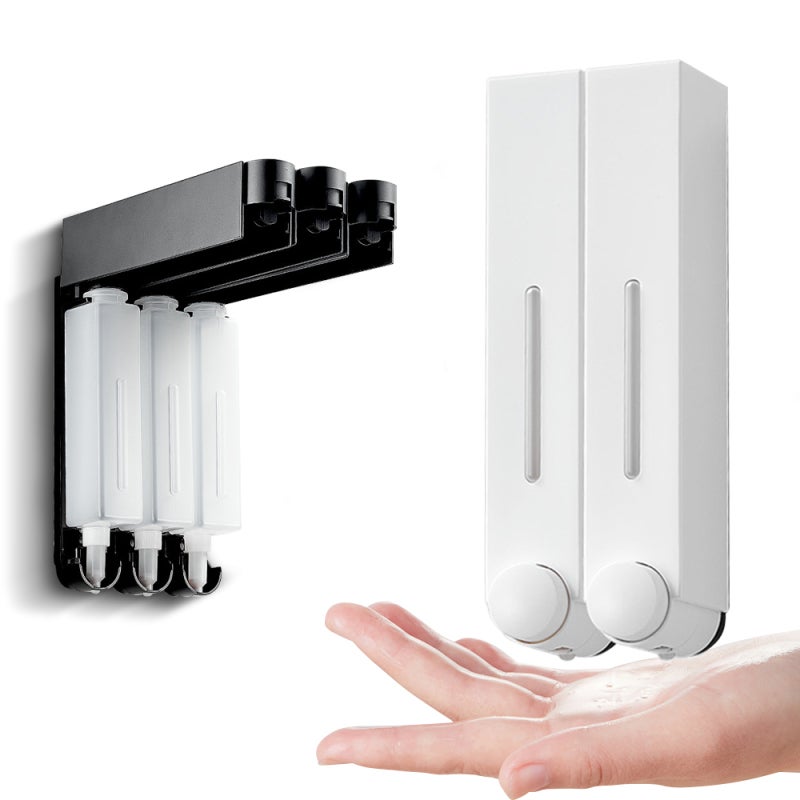 Wall Mounted Soap Dispenser 420ml White 2 Pack Leak-proof - No-Drill Installation Large Capacity for Kitchen Bathroom - Image 1