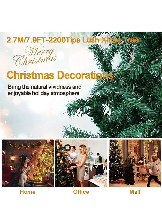 Beauenty Artificial Christmas Tree 9FT 2200 Tips Xmas Tree With Sturdy Metal Stand – Easy Assembly Artificial PVC Christmas Tree For for Home, Office, Party,New Year Christmas Decorations(2.7M) - Image 4