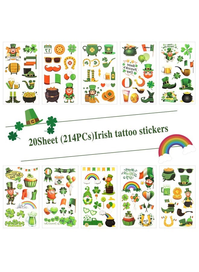 Moncinday St. Patrick's Day Temporary Tattoos, Clover Fake Tattoos Face Body Tattoos Stickers for St. Patrick's Day Party favors Supplies Apparel Accessories - Image 2