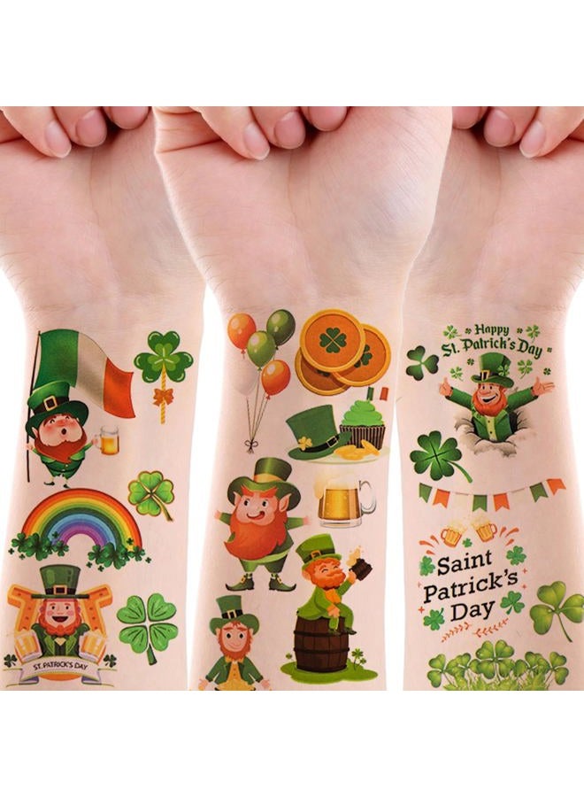 Moncinday St. Patrick's Day Temporary Tattoos, Clover Fake Tattoos Face Body Tattoos Stickers for St. Patrick's Day Party favors Supplies Apparel Accessories - Image 1