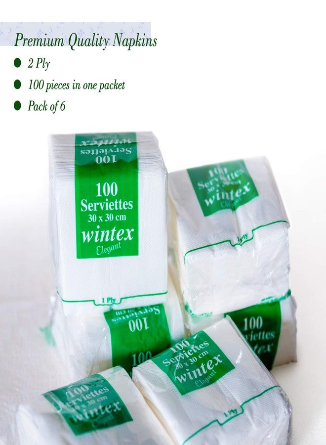 Wintex Elegant Super Soft, Everyday Disposable Paper Napkin (White) (Set of 6) - Image 2