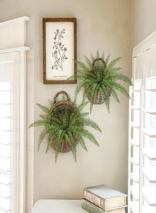 Briful 2Pack Artificial Boston Fern Plant 24.8in Lifelike Faux Ferns Bush Fake Hanging Greenery for Home Office Indoor Outdoor Garden Planter Decor - Image 4
