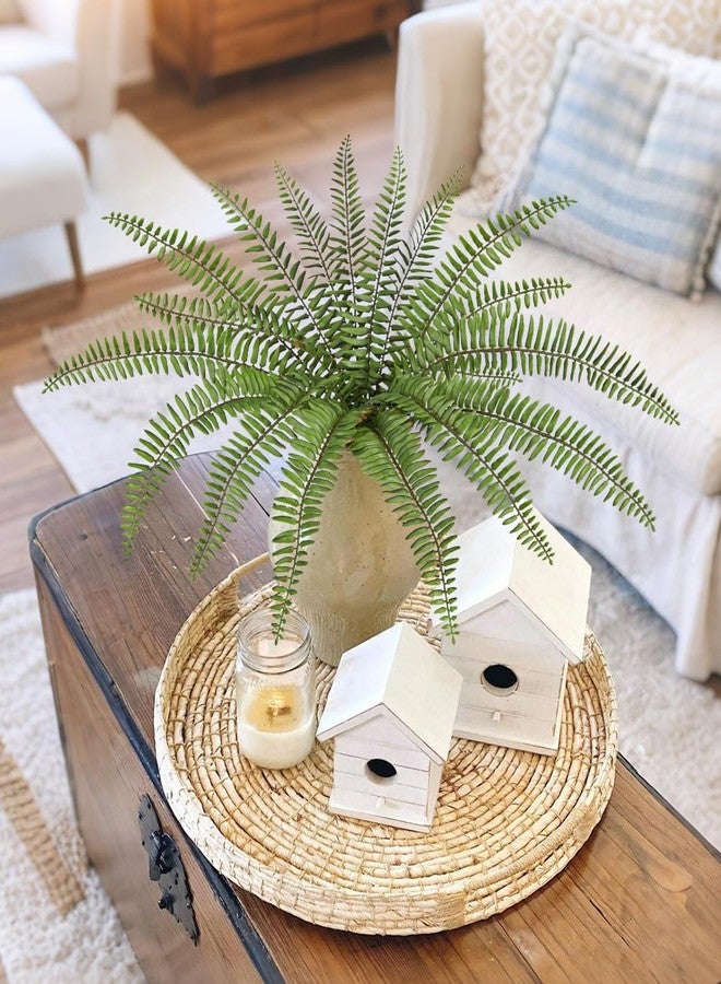 Briful 2Pack Artificial Boston Fern Plant 24.8in Lifelike Faux Ferns Bush Fake Hanging Greenery for Home Office Indoor Outdoor Garden Planter Decor - Image 5