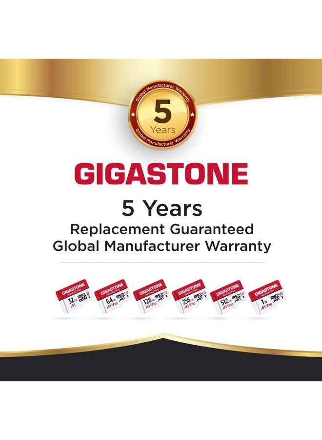 Gigastone [Gigastone] 128GB Micro SD Card, Gaming Plus, MicroSDXC Memory Card for Nintendo-Switch, Wyze, GoPro, Dash Cam, Security Camera, 4K Video Recording, UHS-I A1 U3 V30 C10, up to 100MB/s, with Adapter - Image 2