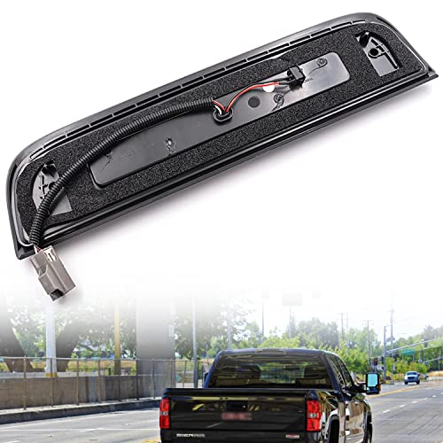 NSLUMO Led Third Brake Light Replacement for 2014-2018 Chevy Silverado GMC Sierra 1500 2500HD 3500HD Red Strobe Rear 3rd Brake Center High Mount Stop Lamp + White Cargo Light Kit Euro Smoked Lens - Image 5