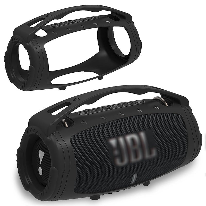 JCHPINE Silicone Cover Case for JBL Xtreme 3 Portable Bluetooth Speaker, Protective Skin Holder for JBL Xtreme 3 Portable Bluetooth Speaker Accessories (Only Case)(Black) - Image 1