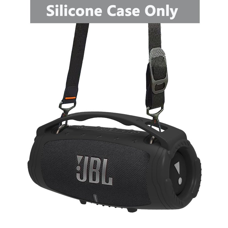 JCHPINE Silicone Cover Case for JBL Xtreme 3 Portable Bluetooth Speaker, Protective Skin Holder for JBL Xtreme 3 Portable Bluetooth Speaker Accessories (Only Case)(Black) - Image 2