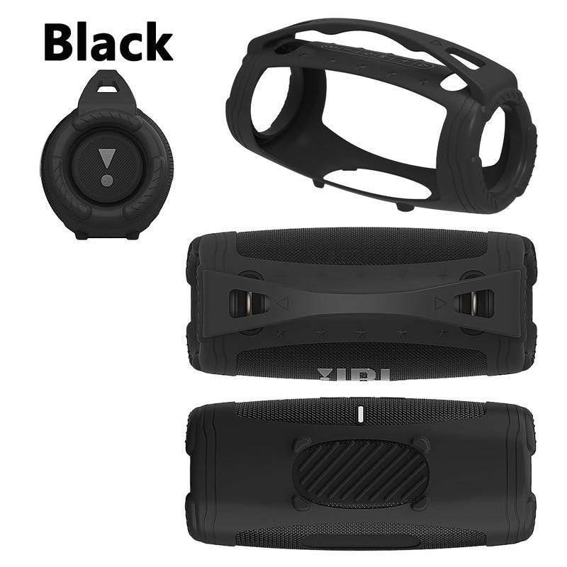 JCHPINE Silicone Cover Case for JBL Xtreme 3 Portable Bluetooth Speaker, Protective Skin Holder for JBL Xtreme 3 Portable Bluetooth Speaker Accessories (Only Case)(Black) - Image 3