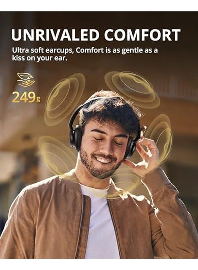 ترونسمارت سماعات لاسلكية بعزل ضوضاء نشط هجين (Hybrid ANC) | صوت عالي الدقة، تشغيل حتى 60 ساعة، صوت جهير عميق، تحكم في المعادل عبر التطبيق، تصميم مريح فوق الأذن مع ميكروفون | Q20S - Image 4