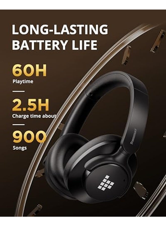 ترونسمارت سماعات لاسلكية بعزل ضوضاء نشط هجين (Hybrid ANC) | صوت عالي الدقة، تشغيل حتى 60 ساعة، صوت جهير عميق، تحكم في المعادل عبر التطبيق، تصميم مريح فوق الأذن مع ميكروفون | Q20S - Image 5