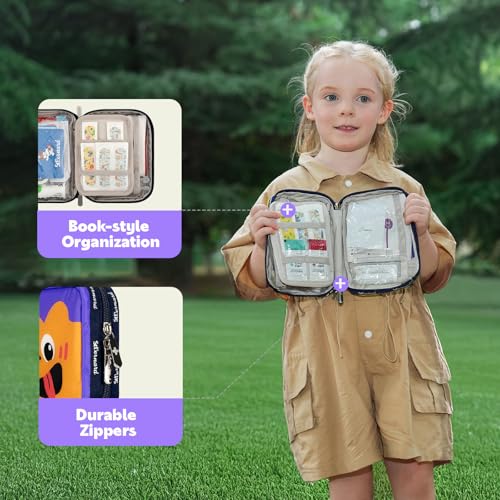 StBernard Small First Aid Kit for Kids and Adults, Medical Kit with Digital Thermometer for Home, Travel, Hiking, Backpack, 6.3x4.33x1.97in, Purple - Image 3
