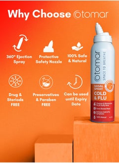 otomar Cold and Flu Adults Hypertonic Nasal Saline Spray 125ml  - Image 5