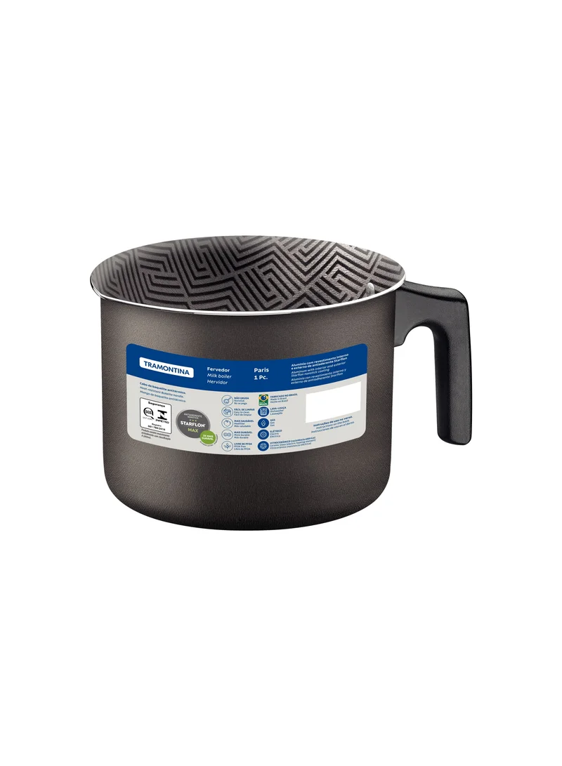 TRAMONTINA Tramontina Paris Texture 12cm 1.2L Graphite Aluminum Multipurpose Boiler with Interior and Exterior Starflon Max Lead PFOA Free Nonstick Coating