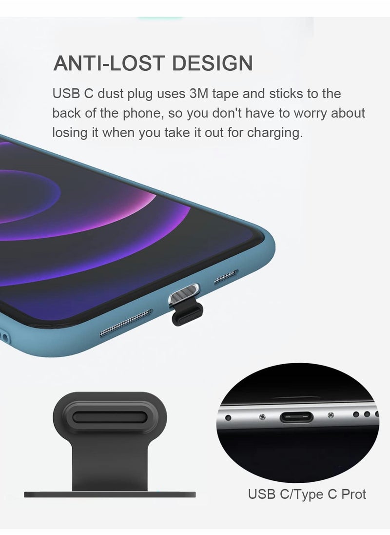USB C Dust Plug, 2 Pcs USB C Dust Cover Compatible with Samsung Galaxy S22, S21, S20,S10, Note 20, USB C Cover Cap for Pixel, Any Smartphone or MacBook Laptop with Type C Port, Black