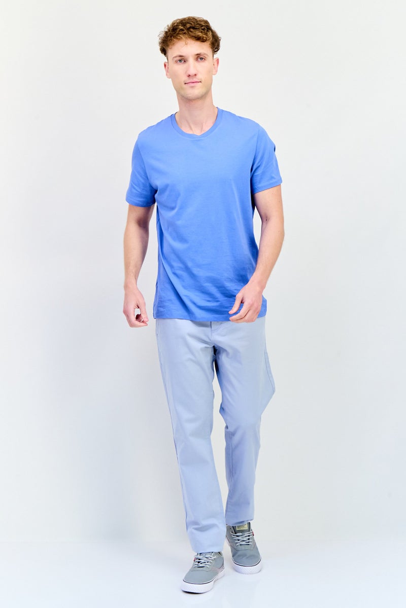 Celio Men Slim Fit Solid Chino Pants, Light Blue - Image 4