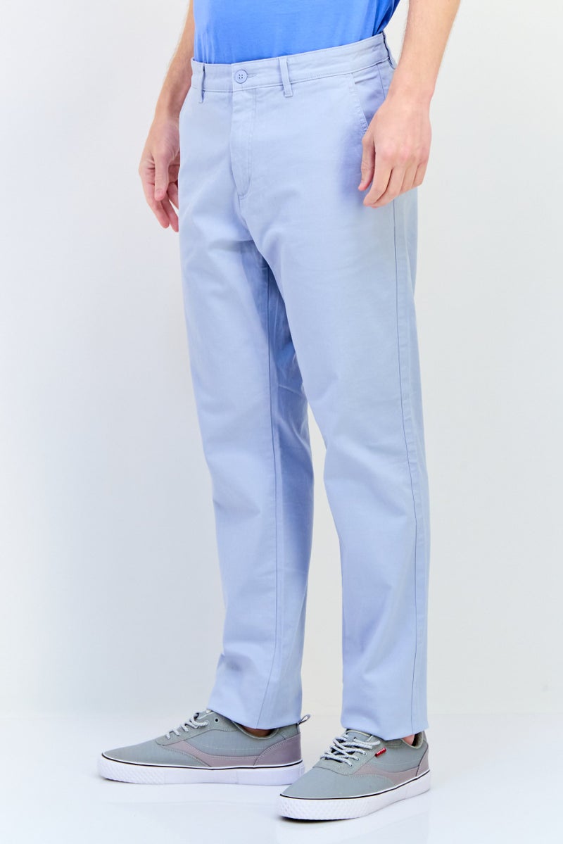 Celio Men Slim Fit Solid Chino Pants, Light Blue - Image 2