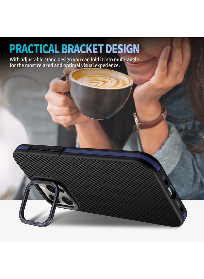 S-TOP Case For iPhone 14 Pro Max Carbon Fiber Texture Lens Holder TPU Phone Case - Image 4