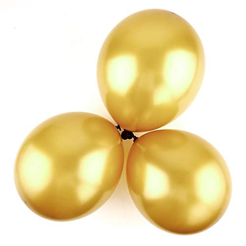 Balloonistics Metallic Shiny Peal Finish Balloons - Pack of 25 (Gold) - Image 2
