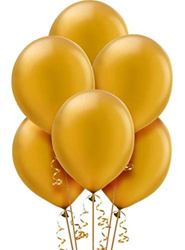 Balloonistics Metallic Shiny Peal Finish Balloons - Pack of 25 (Gold) - Image 5