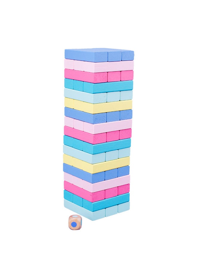 Children's Wooden 51-grain Stacked High Digital Color Animal Stacked Laminated Laminated Building Blocks Educational Toys - Image 1