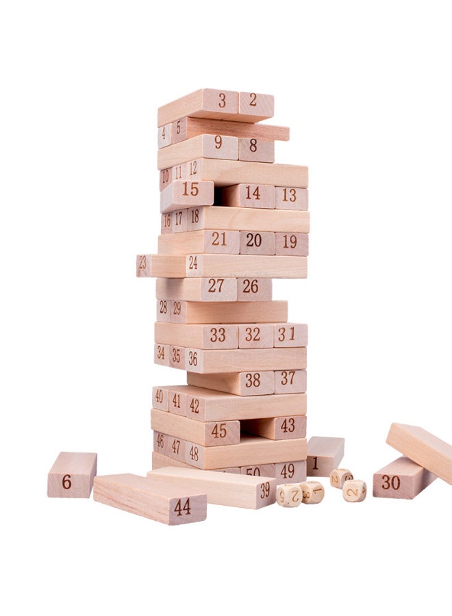 Children's Wooden 51-grain Stacked High Digital Color Animal Stacked Laminated Laminated Building Blocks Educational Toys - Image 5