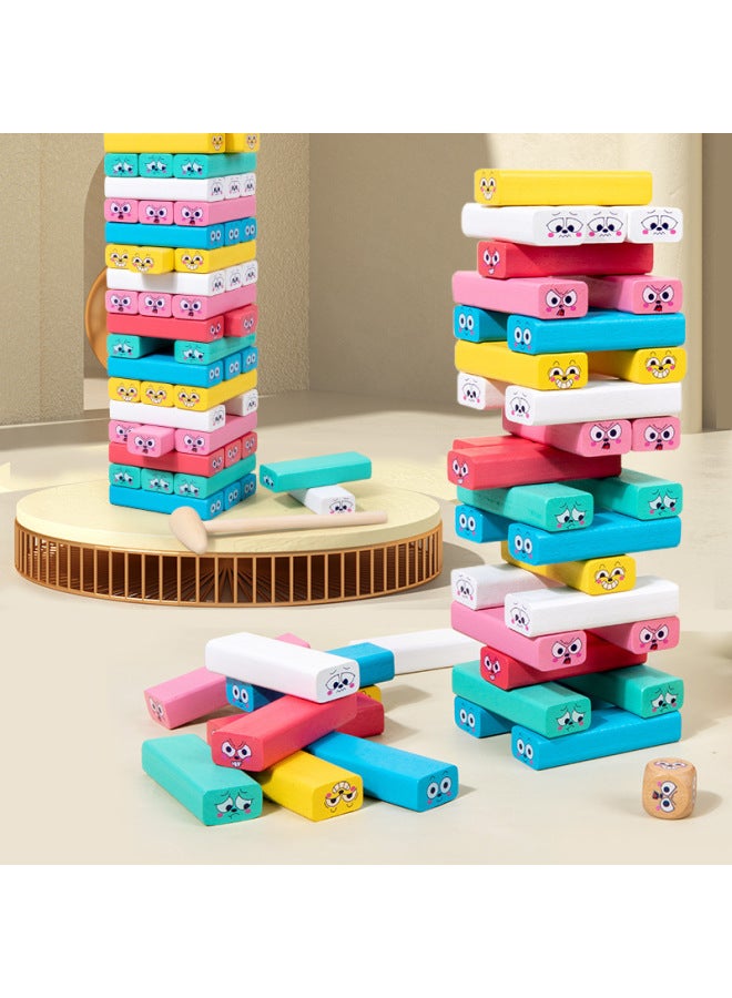 Children's Wooden 51-grain Stacked High Digital Color Animal Stacked Laminated Laminated Building Blocks Educational Toys - Image 3