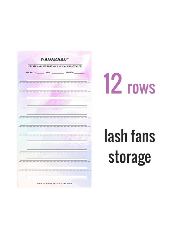 NAGARAKU - Eyelash Extension Storage Card Premade Fans Volume Lash Storage 2Mm Sticky Strip False Eyelashes Paper Card (20 Sheets With 1 Roll Tape) - Image 1