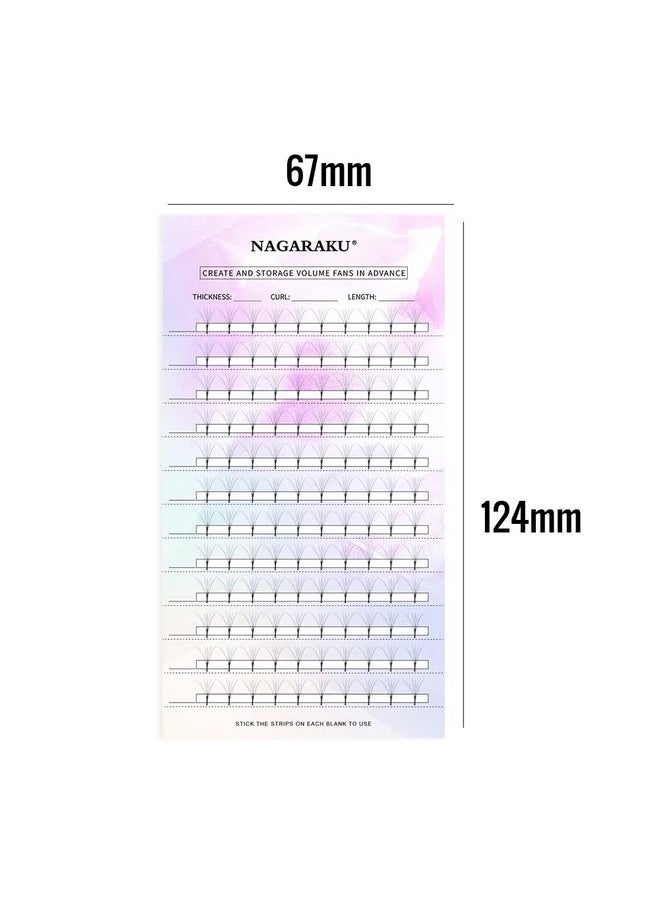 NAGARAKU - Eyelash Extension Storage Card Premade Fans Volume Lash Storage 2Mm Sticky Strip False Eyelashes Paper Card (20 Sheets With 1 Roll Tape) - Image 1