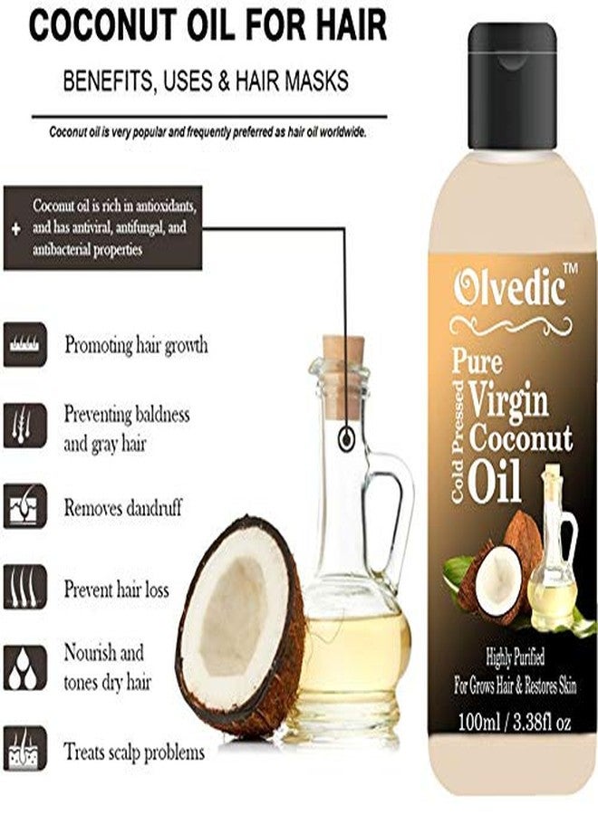 OLVEDIC 100% Pure & Natural Coconut & Castor Oil & Jasmine Oil in Combo Pack of 3 (100 ml each) - Image 3