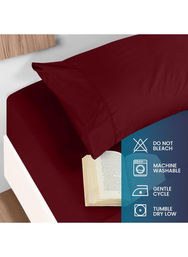 Utopia Bedding Queen Sheet Set - Brushed Microfiber - Soft Bed Sheets for Queen Size Bed Set - Includes 1 Fitted, 1 Flat, & 2 Pillow Cases - Deep Pocket (Burgundy) - Image 5