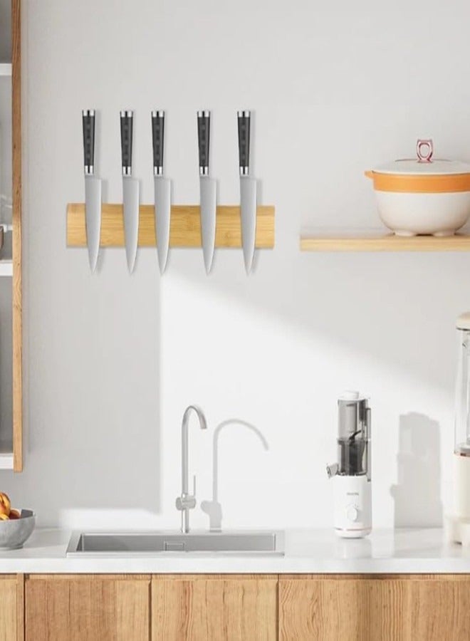 أوساويك شريط سكين مغناطيسي 16 بوصة ، حامل سكين مغناطيسي قوي للخشب من الخشب الجدران ، رف بار المطبخ المطبخ على الحائط لأدوات المطبخ المنزلي - Image 5