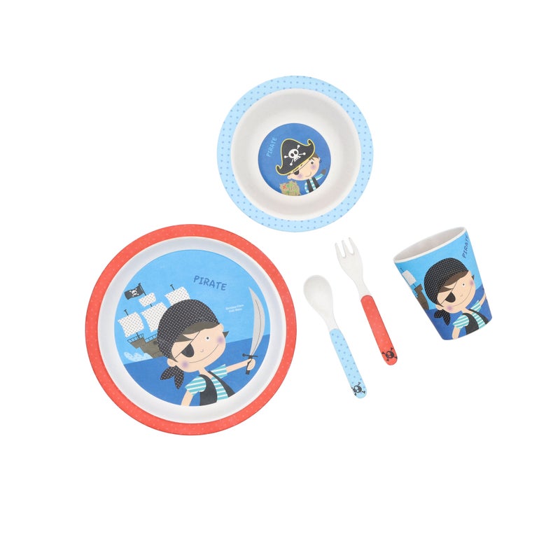 ألبرتو البرتو طقم عشاء للأطفال بامبو فيبر 5 قطع تصميم الصبي القرصان - Image 2