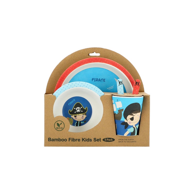 ألبرتو البرتو طقم عشاء للأطفال بامبو فيبر 5 قطع تصميم الصبي القرصان - Image 1