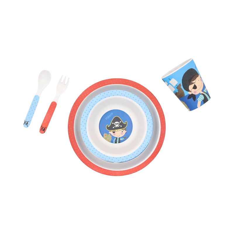 ألبرتو البرتو طقم عشاء للأطفال بامبو فيبر 5 قطع تصميم الصبي القرصان - Image 3