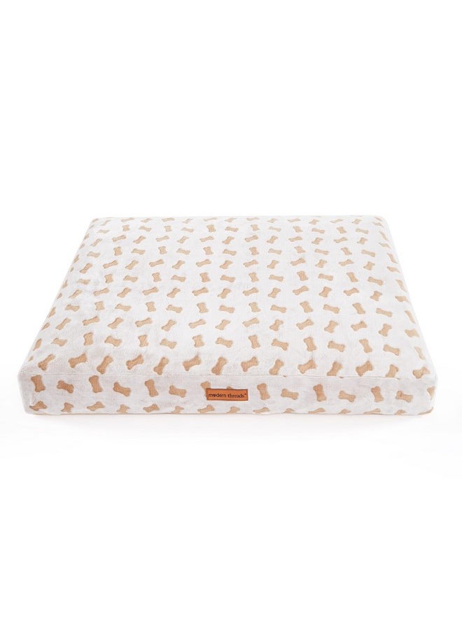 Modern Threads Modern Threads Ultra Plush Orthopedic Memory Foam Pillow Bed for Large Dogs with Supportive Filling and Stylish Textured Design, Beige  - Image 2