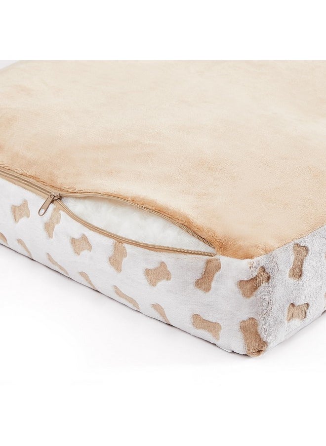 Modern Threads Modern Threads Ultra Plush Orthopedic Memory Foam Pillow Bed for Large Dogs with Supportive Filling and Stylish Textured Design, Beige  - Image 3