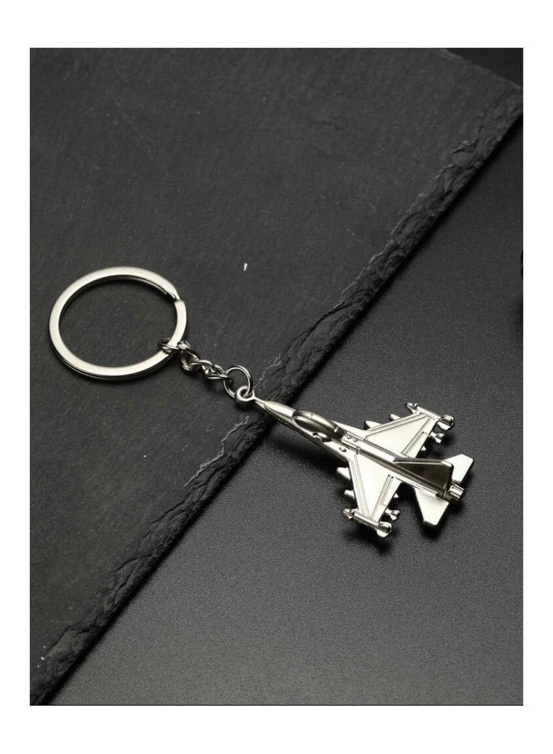 Metal keychain in the shape of an airplane - Image 1