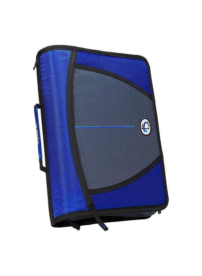 Case It 169802 Case-it Mighty Zip Tab 3-Inch 3-Ring Zipper Binder Blue (D-146 Blue) - Image 1