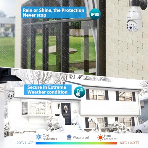 EVERSECU كاميرا أمان PTZ 4 إنش EVERSECU 4K 8MP UHD، مقاومة للماء، لاسلكية 2.4G و5Ghz WiFi، تدفق ONVIF وRTSP، رؤية 360°، تتبع تلقائي، صوت ثنائي الاتجاه، كشف الحركة، عرض عن بُعد - Image 3