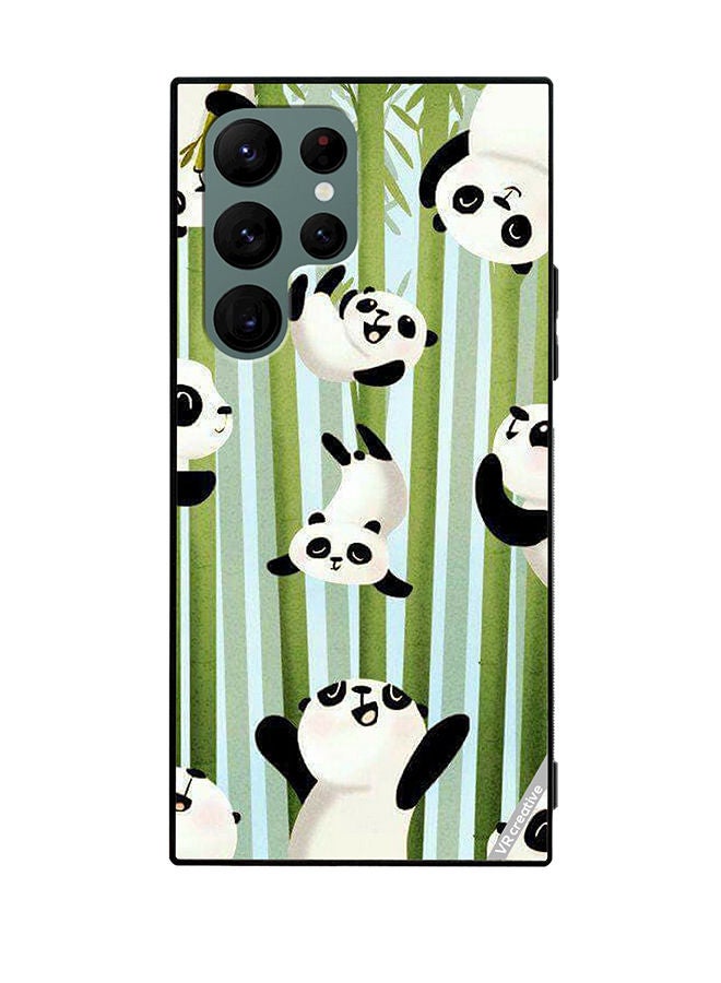 VR CREATIVE Protective Case Cover For Samsung Galaxy S22 Ultra 5G Bamboo Panda Design Multicolour - Image 1