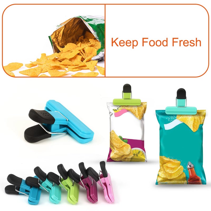 Tacgea Chip Clips  12 Pack Food Clips  Bag Clips For Food Storage With Air Tight Seal Grip (3''X2.5'') - Image 3
