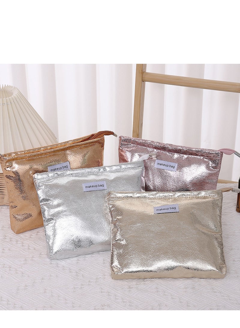 حقيبة مستحضرات التجميل ذات سعة كبيرة للسفر، حقيبة كلاتش لامعة، حقيبة مكياج متعددة الوظائف للنساء، حقيبة محمولة للعناية بالبشرة مقاومة للماء - Image 5