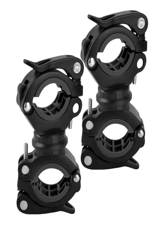 Vonpri [2 Pack] Vonpri Flashlight Holder, Mount Bicycle Mounting Bracket Flashlight Holder Torch Clip 360º Rotation (Black) - Image 1