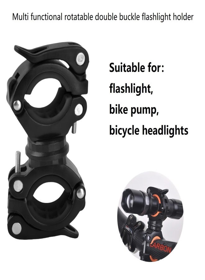 Vonpri [2 Pack] Vonpri Flashlight Holder, Mount Bicycle Mounting Bracket Flashlight Holder Torch Clip 360º Rotation (Black) - Image 2