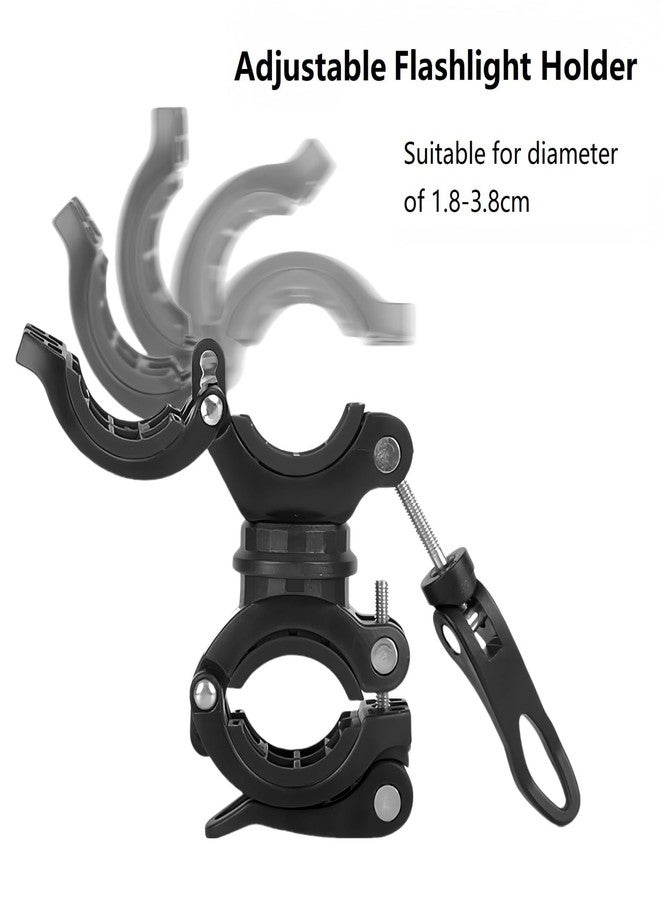Vonpri [2 Pack] Vonpri Flashlight Holder, Mount Bicycle Mounting Bracket Flashlight Holder Torch Clip 360º Rotation (Black) - Image 4