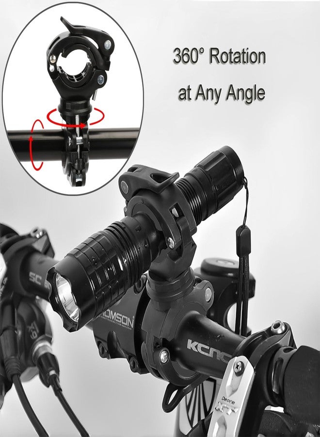 Vonpri [2 Pack] Vonpri Flashlight Holder, Mount Bicycle Mounting Bracket Flashlight Holder Torch Clip 360º Rotation (Black) - Image 3